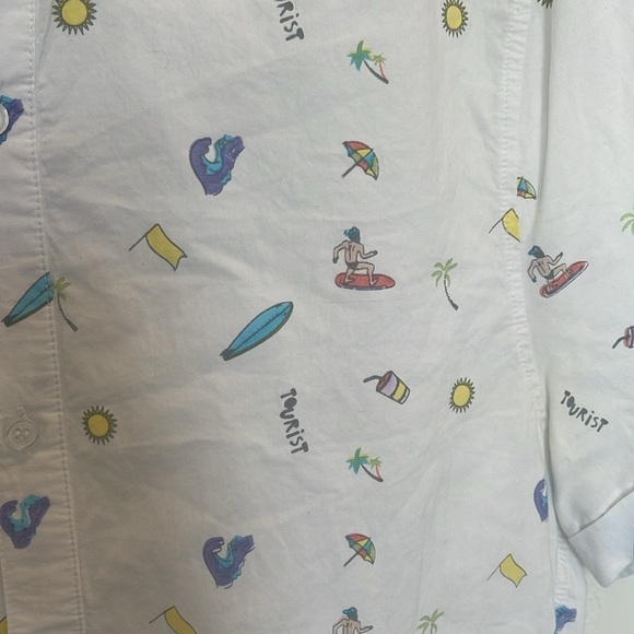 Sovereign Codes Men’s Size Small Tourist Surfer Print Short Sleeve Novelty Shirt - Picture 3 of 5